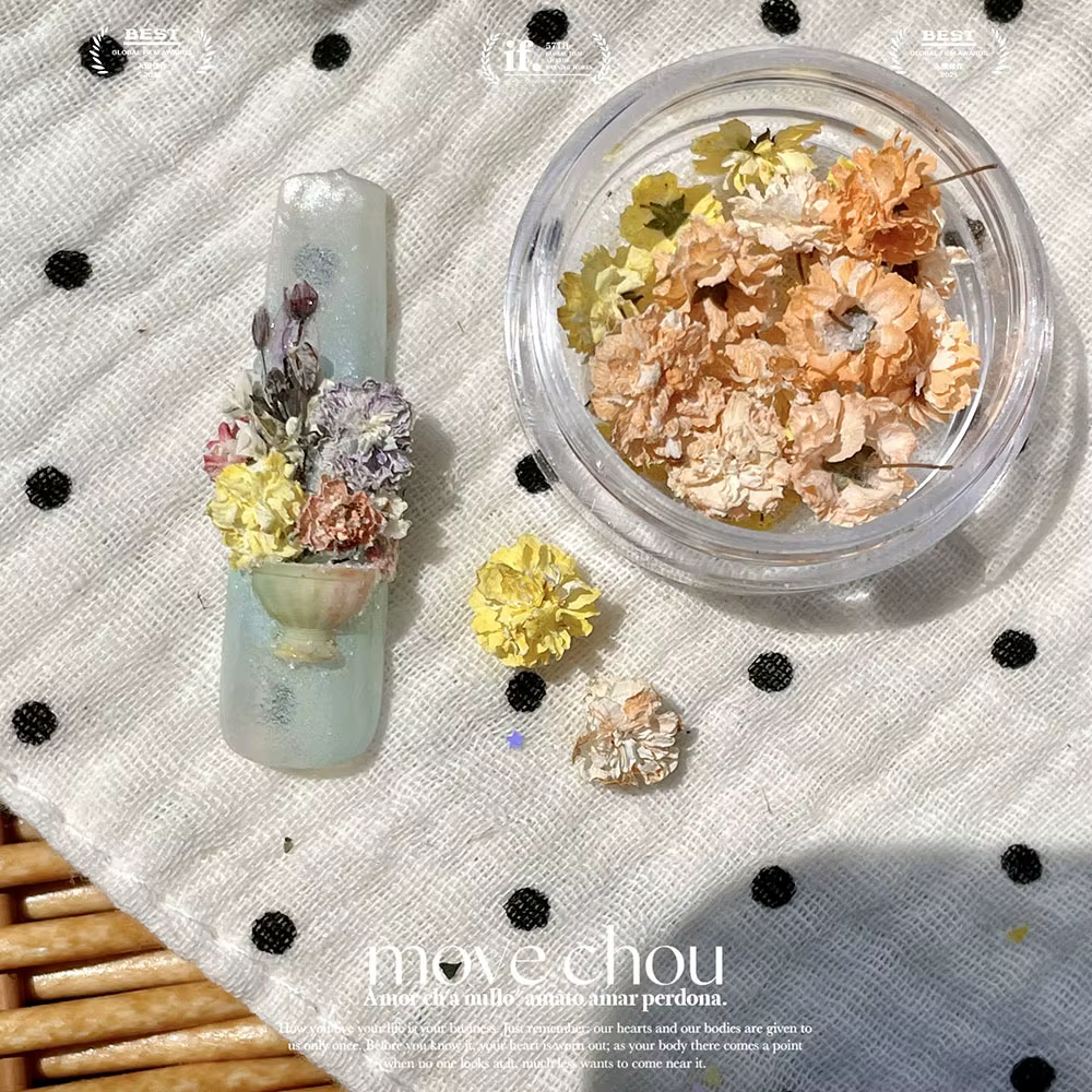 1 boîte de fleurs pour ongles, accessoires de décoration florale pour ongles 3D, ensemble de Salon d