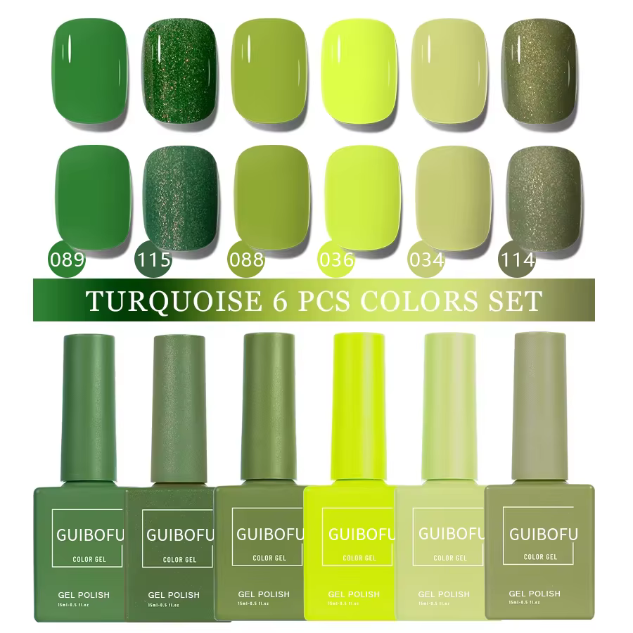 Ensemble de vernis à ongles Gel Semi-Permanent, 6 pièces, 15ml, vernis Uv à tremper, pour manucure, 