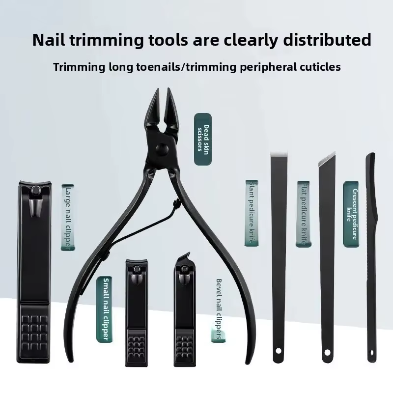 Ensemble professionnel de manucure 7/8/10/12/15/24 pièces, kit de coupe-ongles en acier inoxydable p