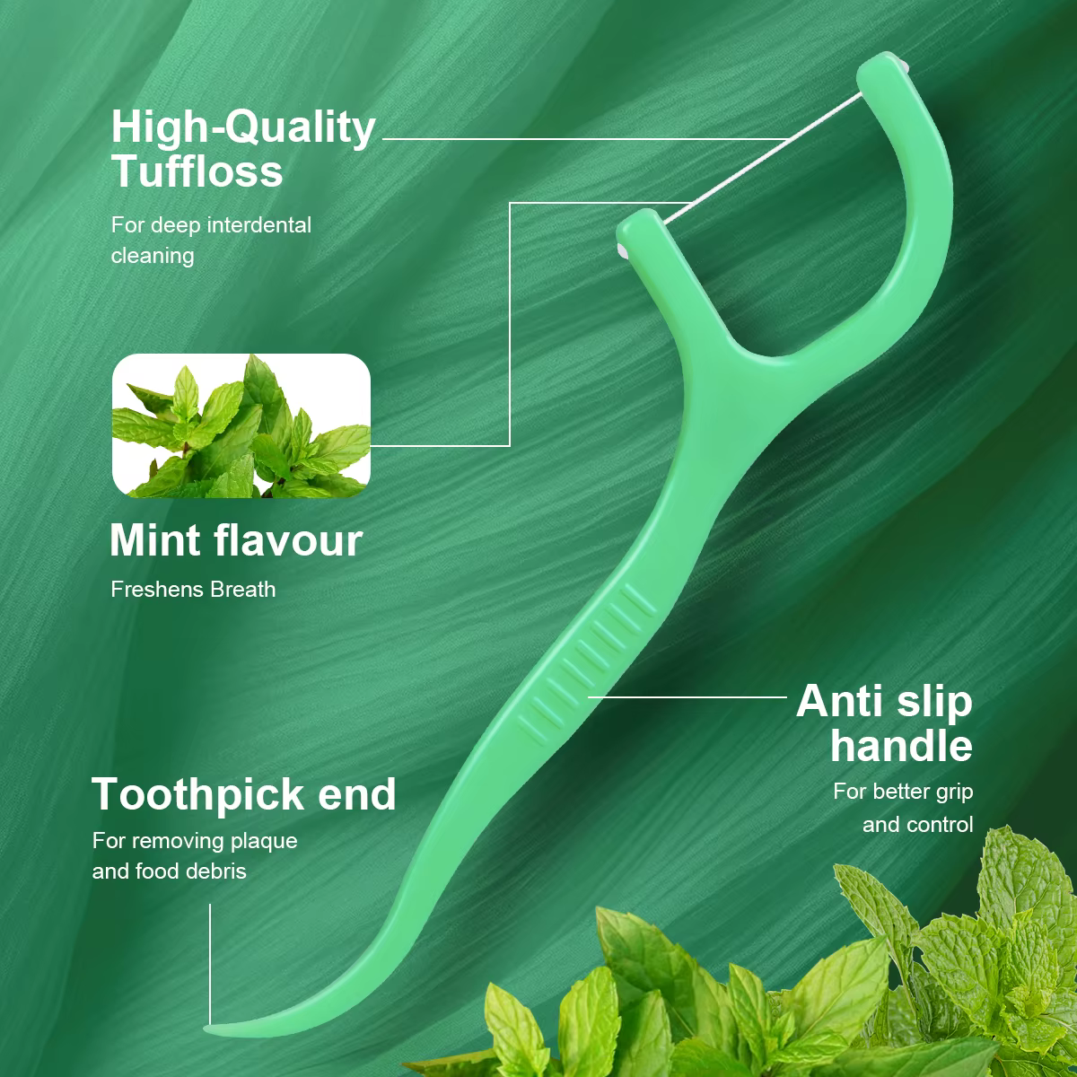 300/150/50pcs bâton de fil de menthe-bâton de nettoyage de fil jetable-cure-dents pour éliminer la P