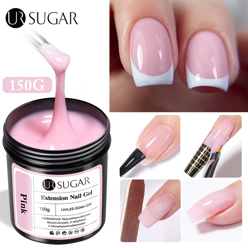UR SUGAR 150g Extension gelée nue Rose rouge Extension rapide Gel vernis à ongles Extension UV LED m