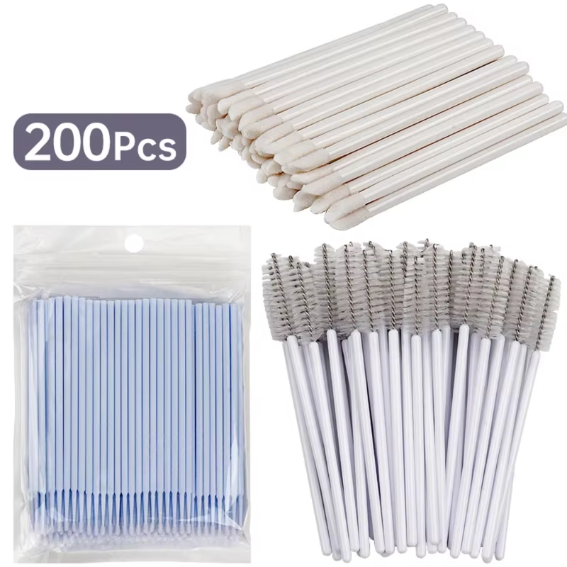 Lot de 200 brosses à cils en coton vepline, outil spécial pour le retrait des extensions