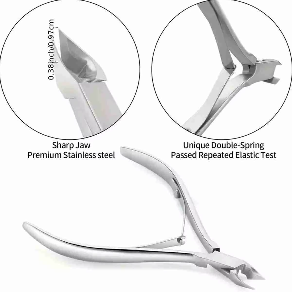 Coupe-ongles professionnel en acier inoxydable, ciseaux, pince multifonction, poussoir à cuticules,
