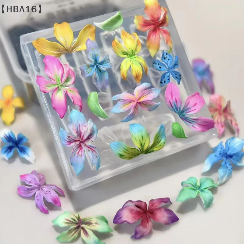 maveraHBA16 Stampo à ongles fleurs 3D outils à ongles en silicone Hawaii Hibiscus fleur pétale conce
