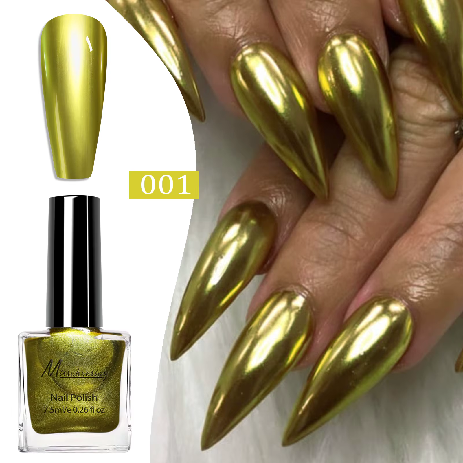 Vernis à ongles effet miroir en métal de couleur, séchage rapide pour la décoration des ongles, outi