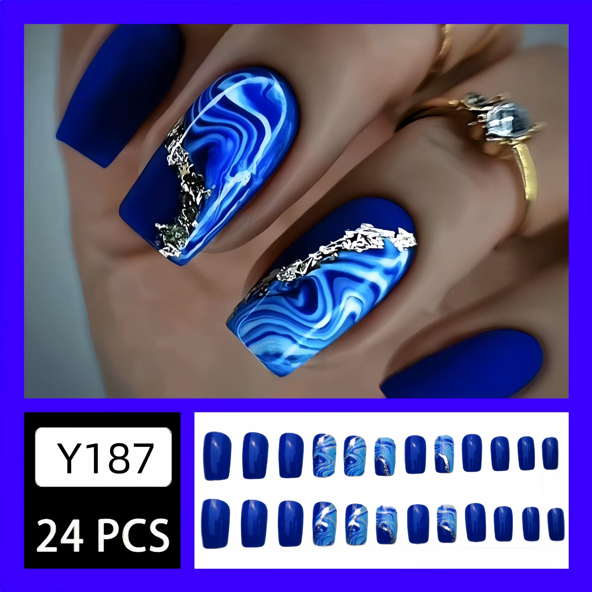 Faux ongles noirs du père noël, avec autocollant en gelée, à pression, tête ronde portable, pointes 