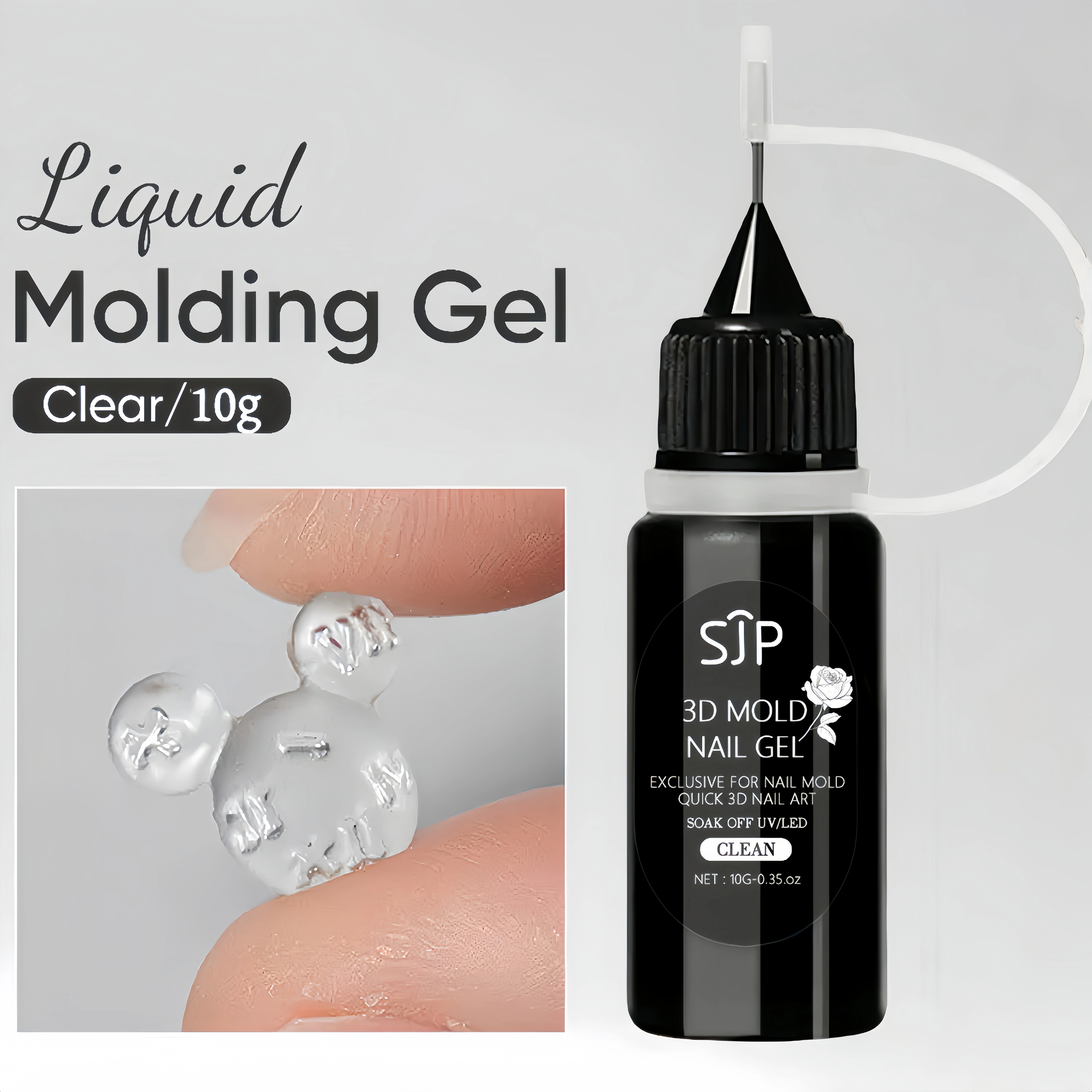 Gel d'art d'ongle 3D 10g, conception florale à durcissement UV, motifs de dessins animés de fleurs e