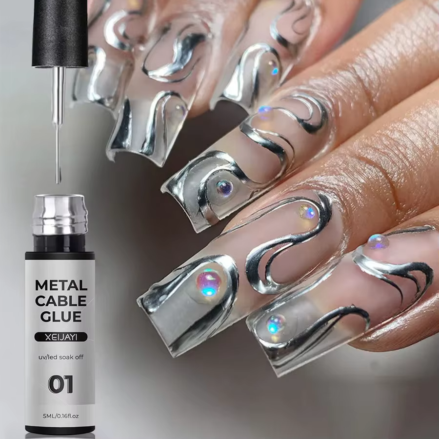 Vernis à ongles en Gel métallique Super brillant, 5/7/8ml, argent/or/Rose, miroir, Semi-Permanent, U