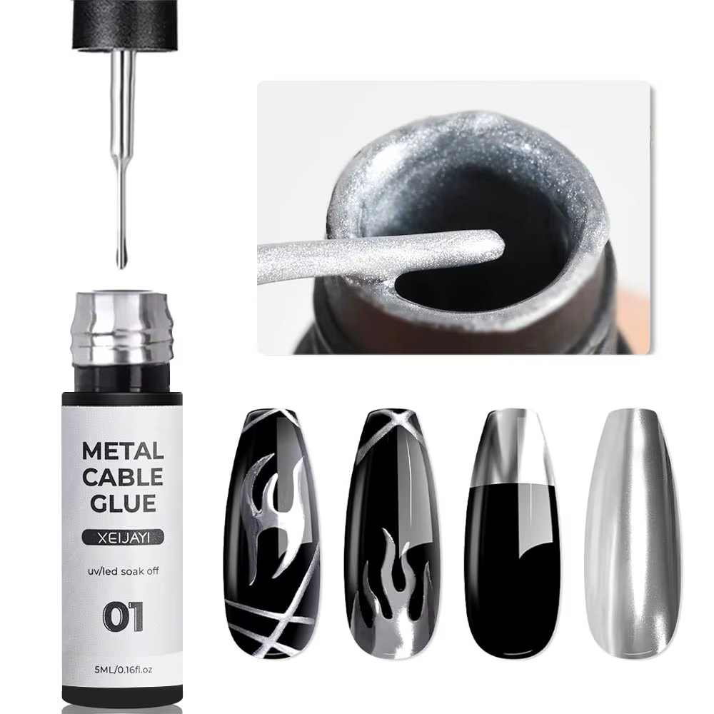 Vernis à ongles en Gel métallique Super brillant, 5/7/8ml, argent/or/Rose, miroir, Semi-Permanent, U