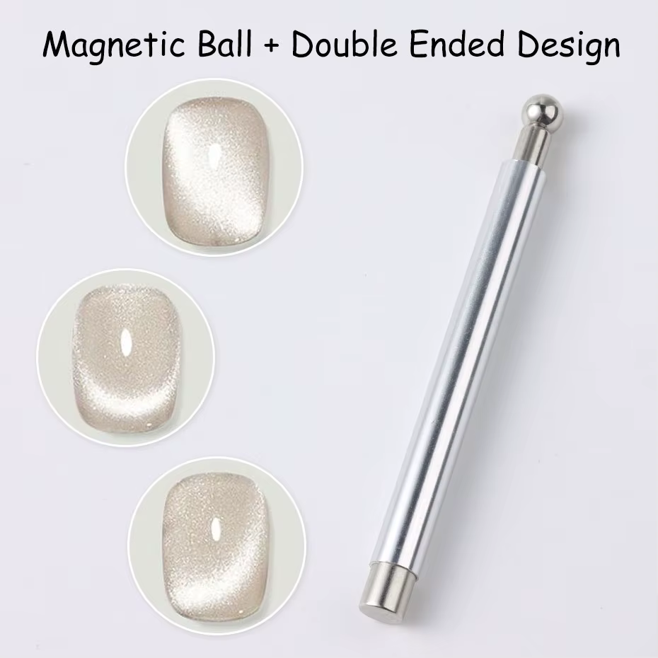 Boule magnétique œil de chat avec bâton magnétique pour ongles, ensemble d'outils, stylo magnétique