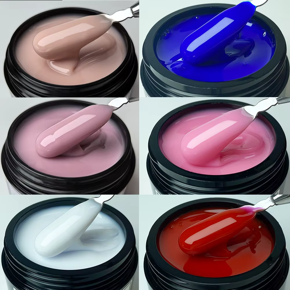 Jillnails Dusty Pink Nude Gel Nail Builder 50G Bourgogne Shimmer Builder Gel UV pour Extension d'ong