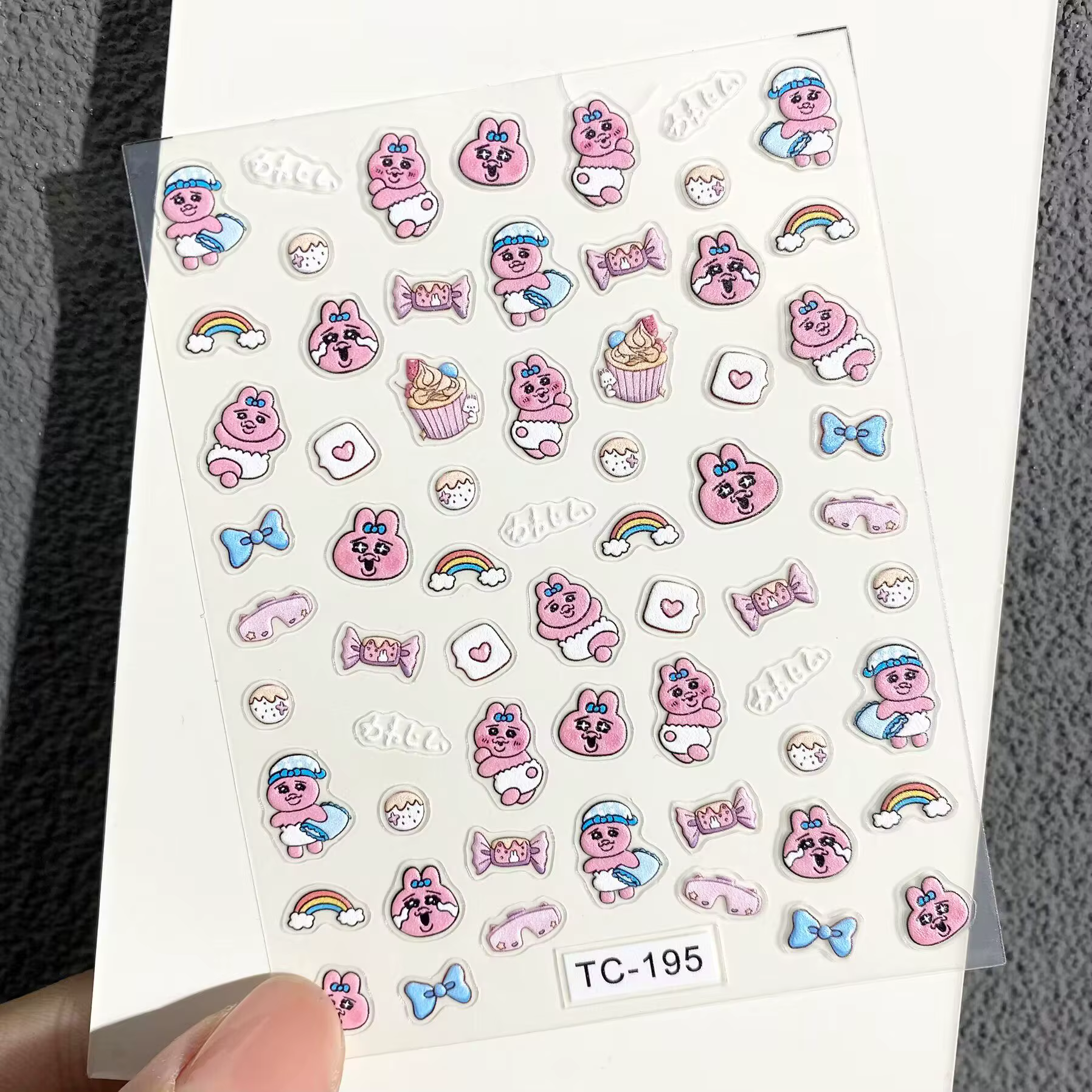 Autocollants pour ongles de style japonais Opanchu, motifs dessin animé en relief, mignons, pour DIY