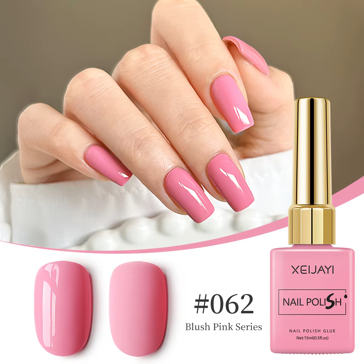 1/6 pièces de vernis gel rose poudré, gel à ongles LED à retirer par trempage pour une manucure fran