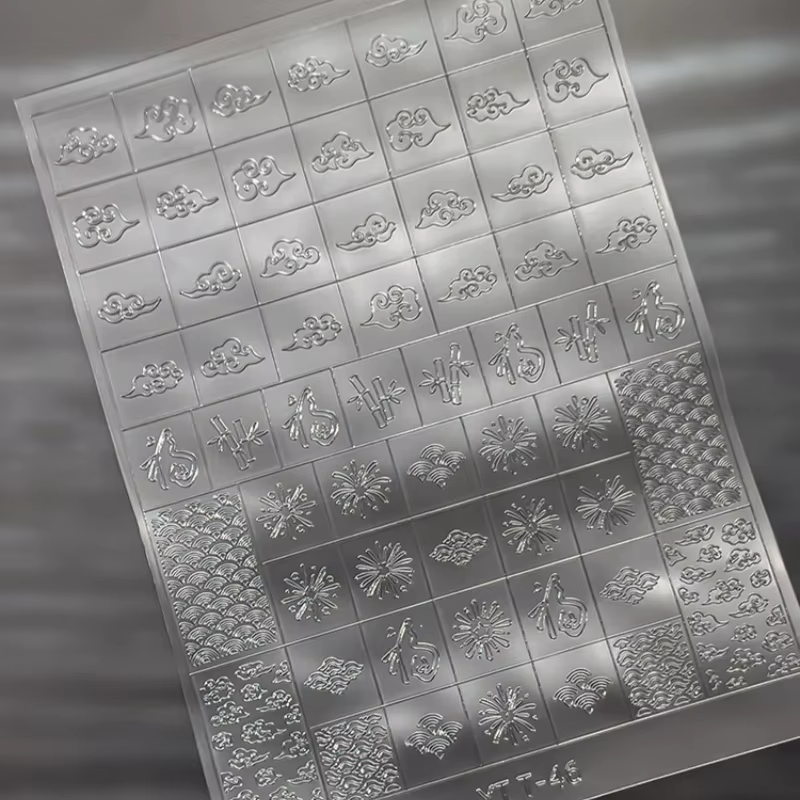 Autocollants pour ongles transparents et peints à la bombe pour le Nouvel An, motif cheval, nuages p