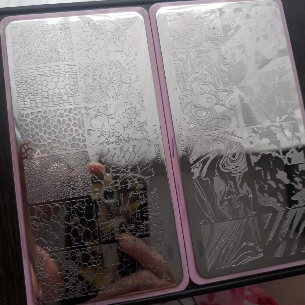 Plaques d'estampage pour ongles 12x6cm, modèle d'estampage pour Nail Art à rayures en marbre françai