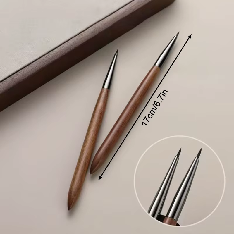 Stylo à Gel UV pour ongles en bois de santal, brosse pour Nail Art, peinture florale, stylo de dessi
