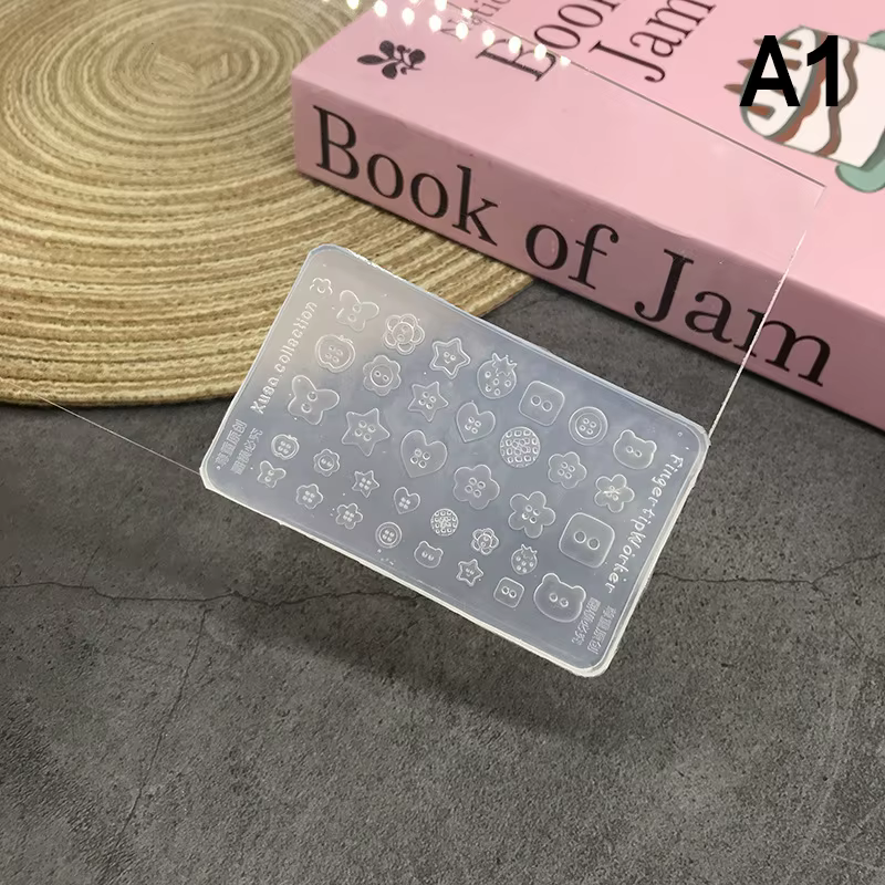 Moule à ongles en Silicone, bouton papillon de dessin animé, serrure à clé, accessoires de décoratio