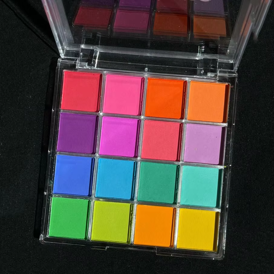 Palette de poudre à frotter solide, 16 grilles, 16 couleurs, pour Nail Art, bricolage, taches dégrad