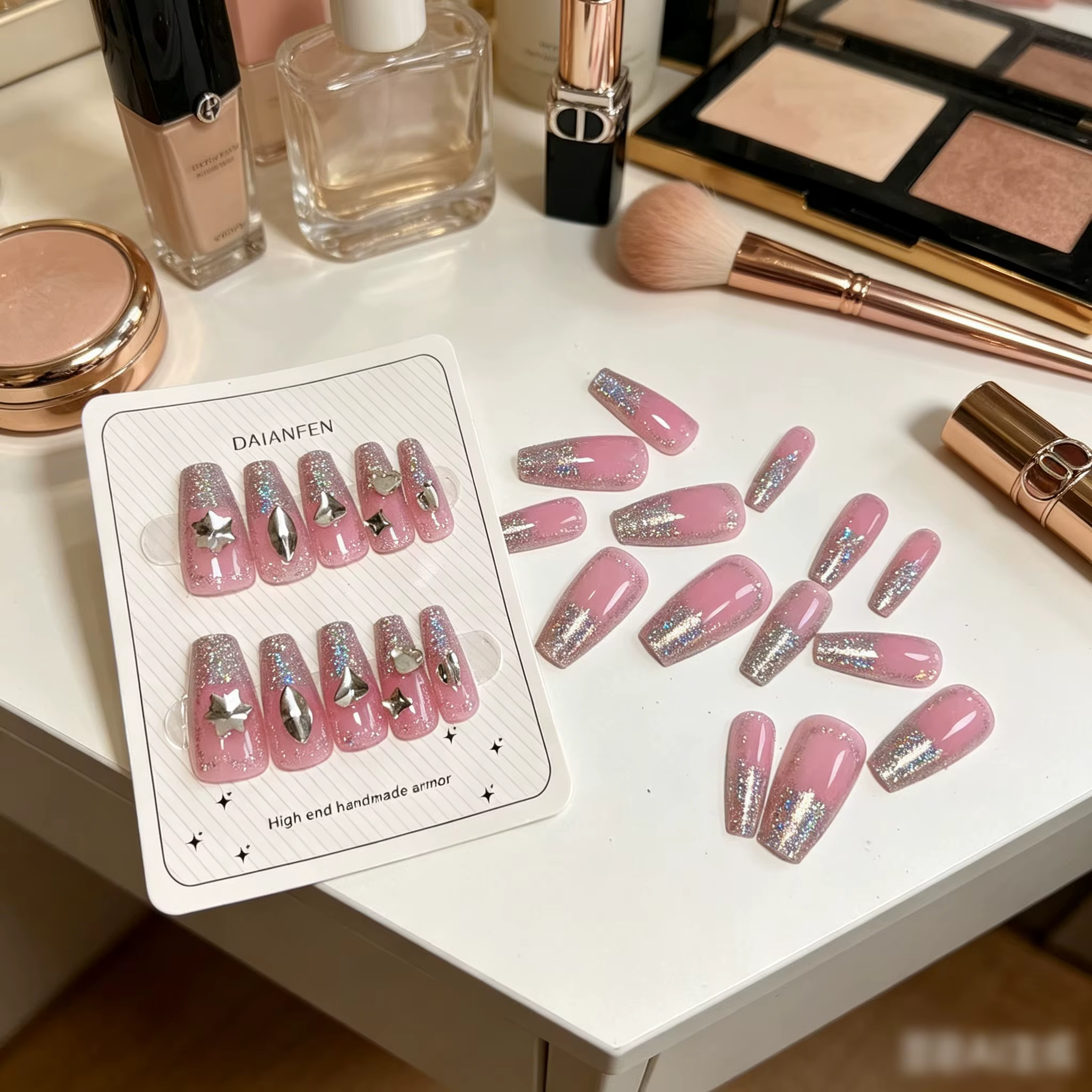 Faux ongles à presser, kit complet de 24 pièces, retrait doux, sans résidus, sans dommage pour la su