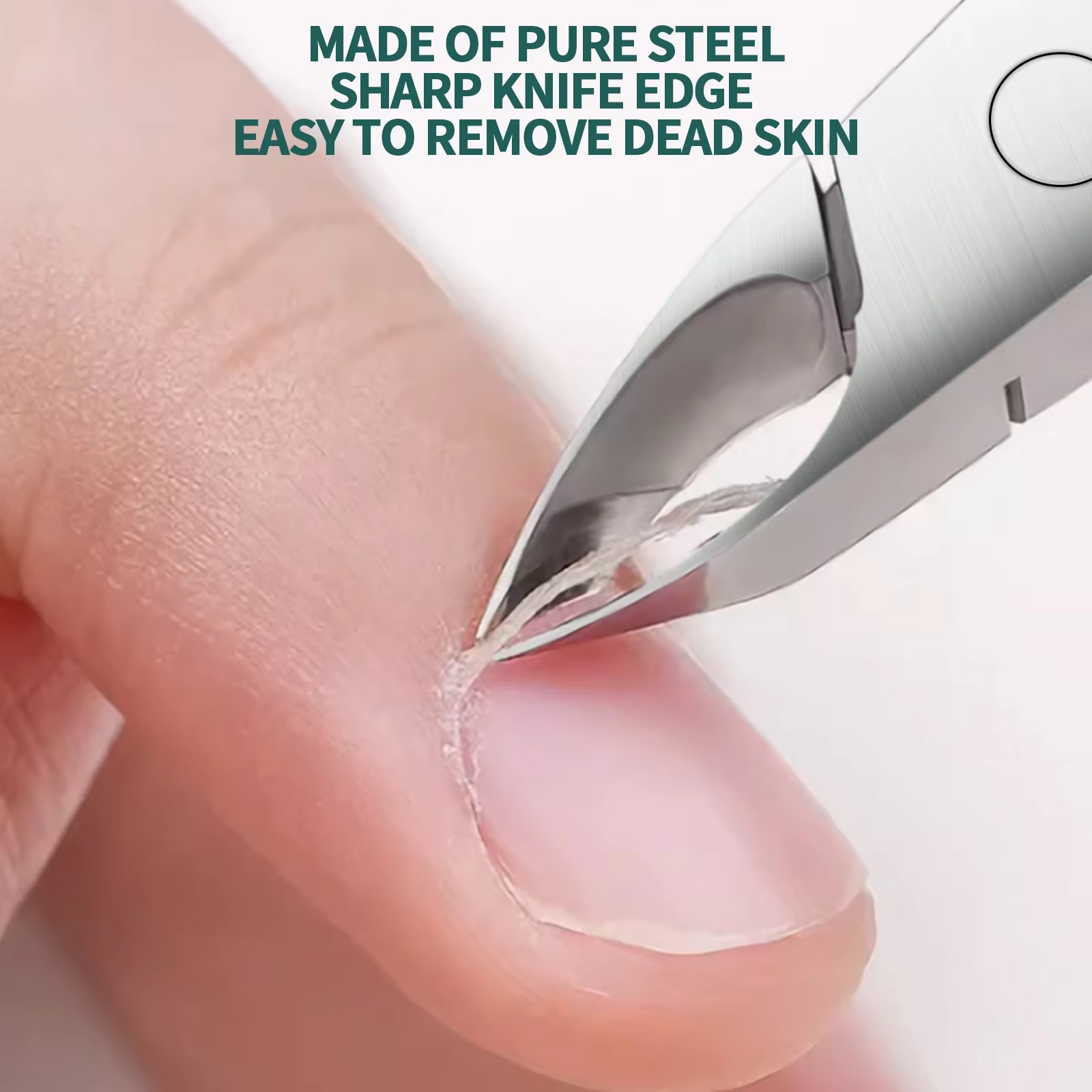 Nailpop ciseaux à cuticules en acier inoxydable manucure pédicure tondeuse et poussoir argent peau m
