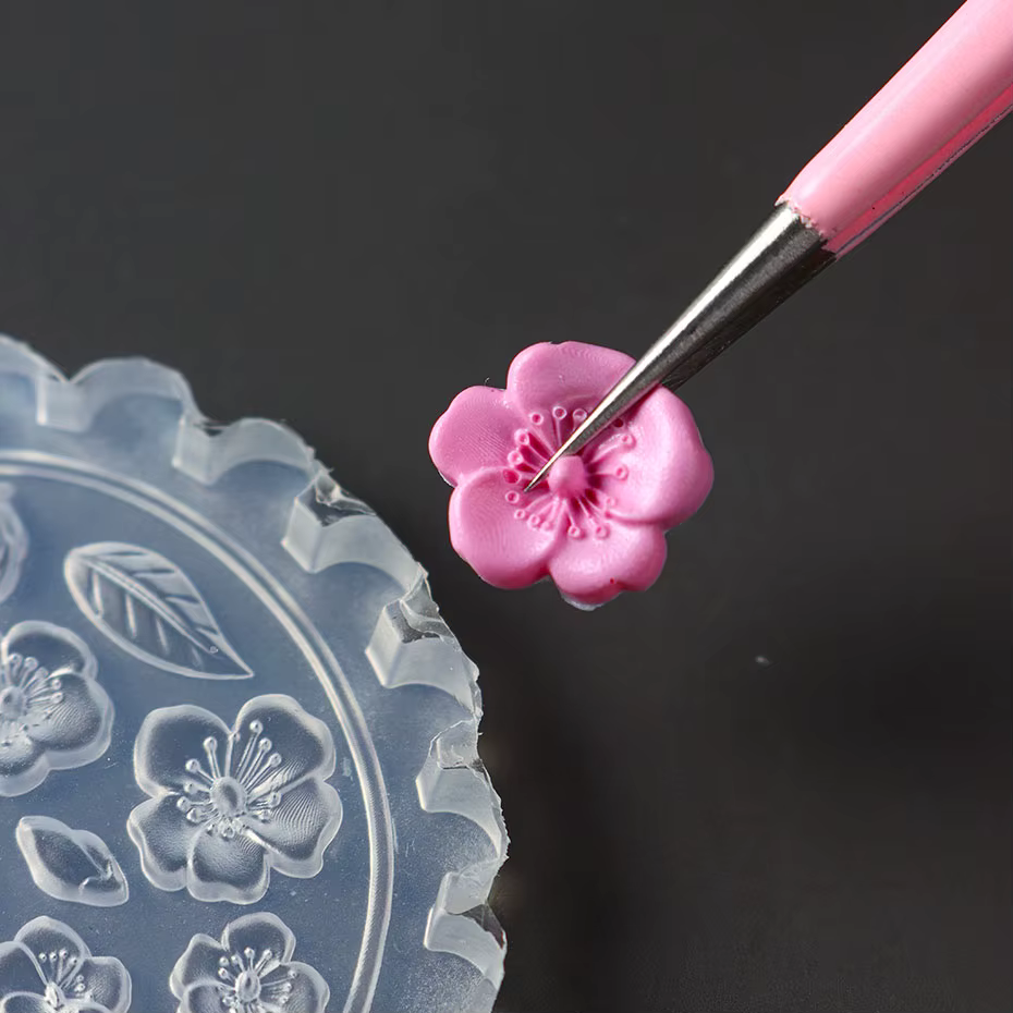 Moule à ongles en Silicone, fleur Sakura de printemps, sculpture acrylique 3D, tulipe champignon, pl
