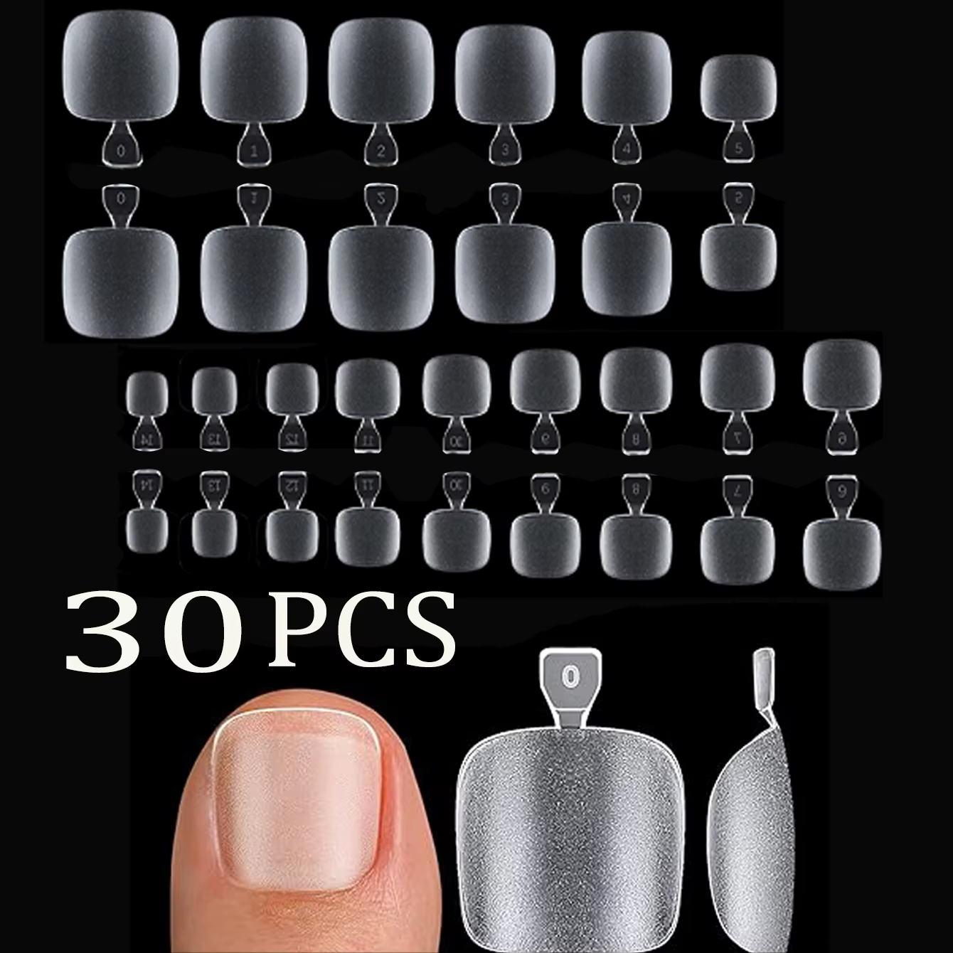 30/150/300/600/1500 pièces faux ongles conseils ensemble Nail Art orteil décoration couverture compl