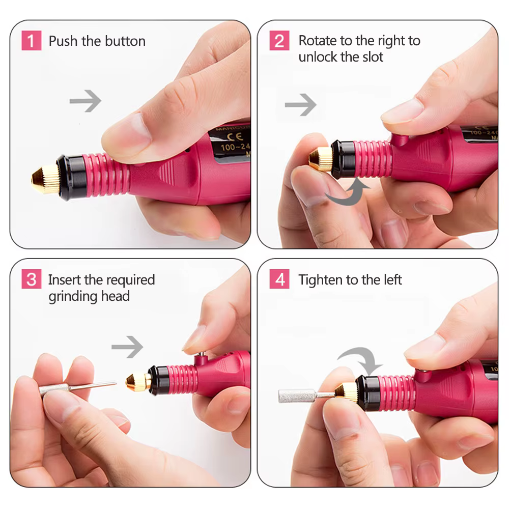 LULAA perceuse à ongles électrique ensemble pédicure équipement de meulage moulin pour manucure prof