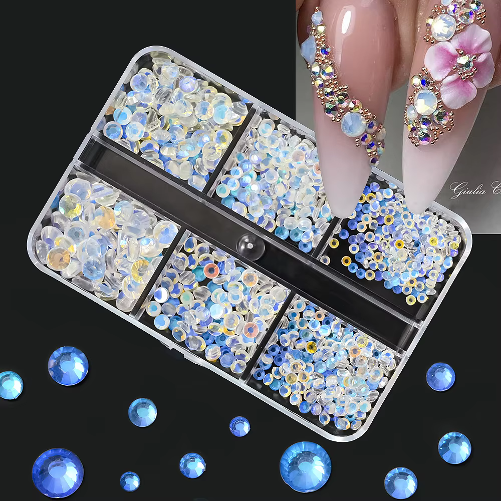 1 boîte Aurora mélange de tailles ss6-ss20 verre Non correcteur à chaud Strass dos plat pierre de cr
