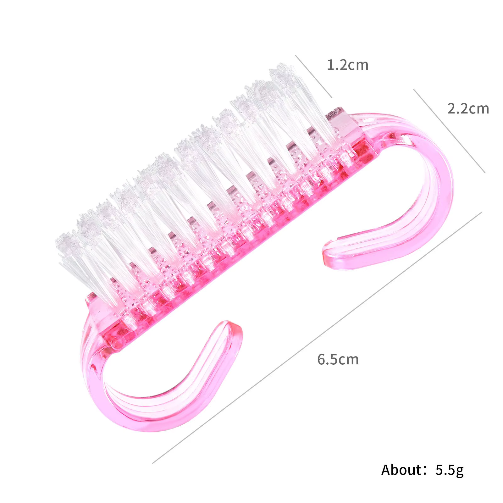 1/5/20 pièces brosse à ongles en acrylique couleur rose Nail Art manucure pédicure doux enlever la p