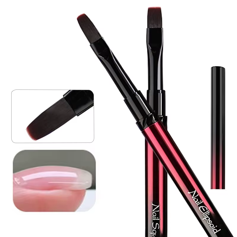 Brosse pour Nail Art, manche en métal, photothérapie, acrylique, Gel UV, Extension des ongles, const