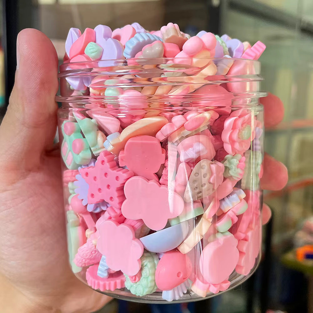 Breloques mixtes en résine Kawaii pour Nail Art, ours/canard/fleurs/arcs 3D, décoration d'ongles d'a