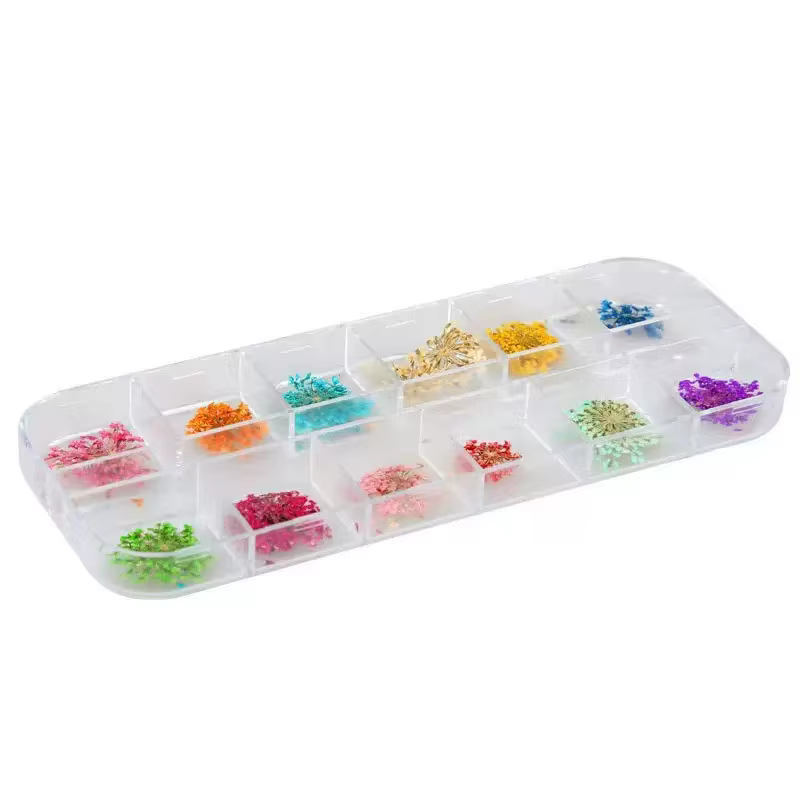 Décoration d'ongles avec fleurs séchées, 12 couleurs différentes, conseils pour la décoration d'ongl