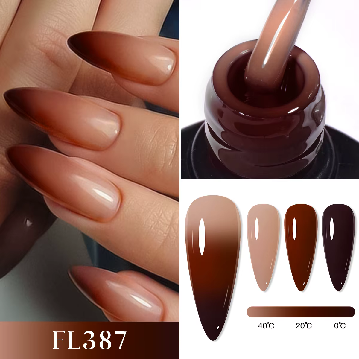 FOUR LILY – vernis à ongles thermique, 7ml, 3 couleurs changeantes, Semi-Permanent, à tremper, UV/LE