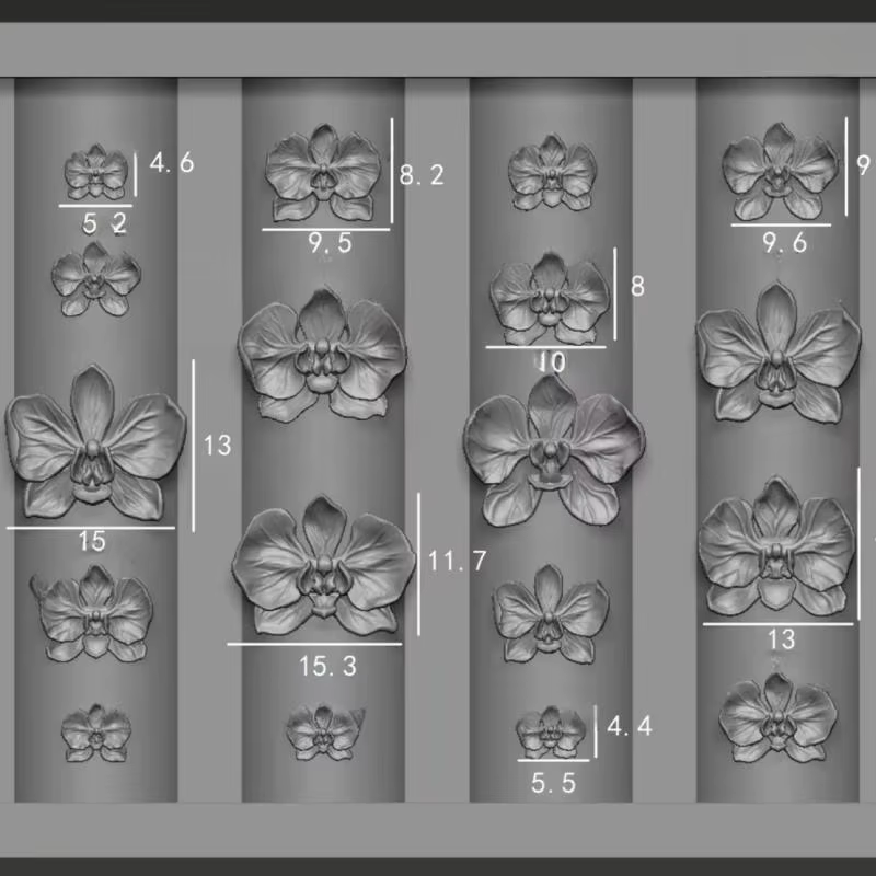 Moule à ongles Design orchidée papillon doux, outil de modèle de sculpture de manucure de fleur de P