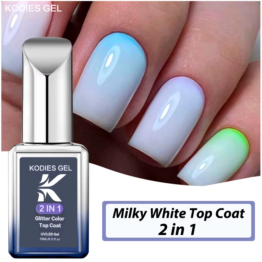 KODIES-Verhéritage à ongles gel UV blanc laiteux, 15ml, finition semi-continue, peinture Esmalte pou