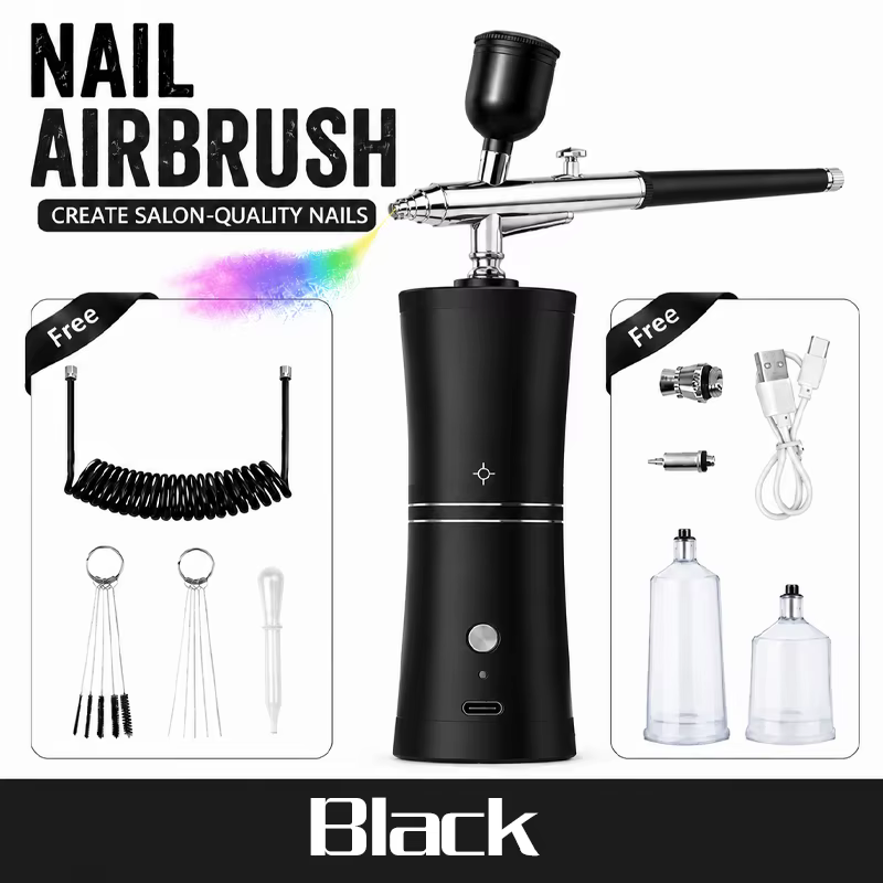 Aérographe pour ongles avec compresseur portable pour nail art et peinture sur gâteaux, aérographe p