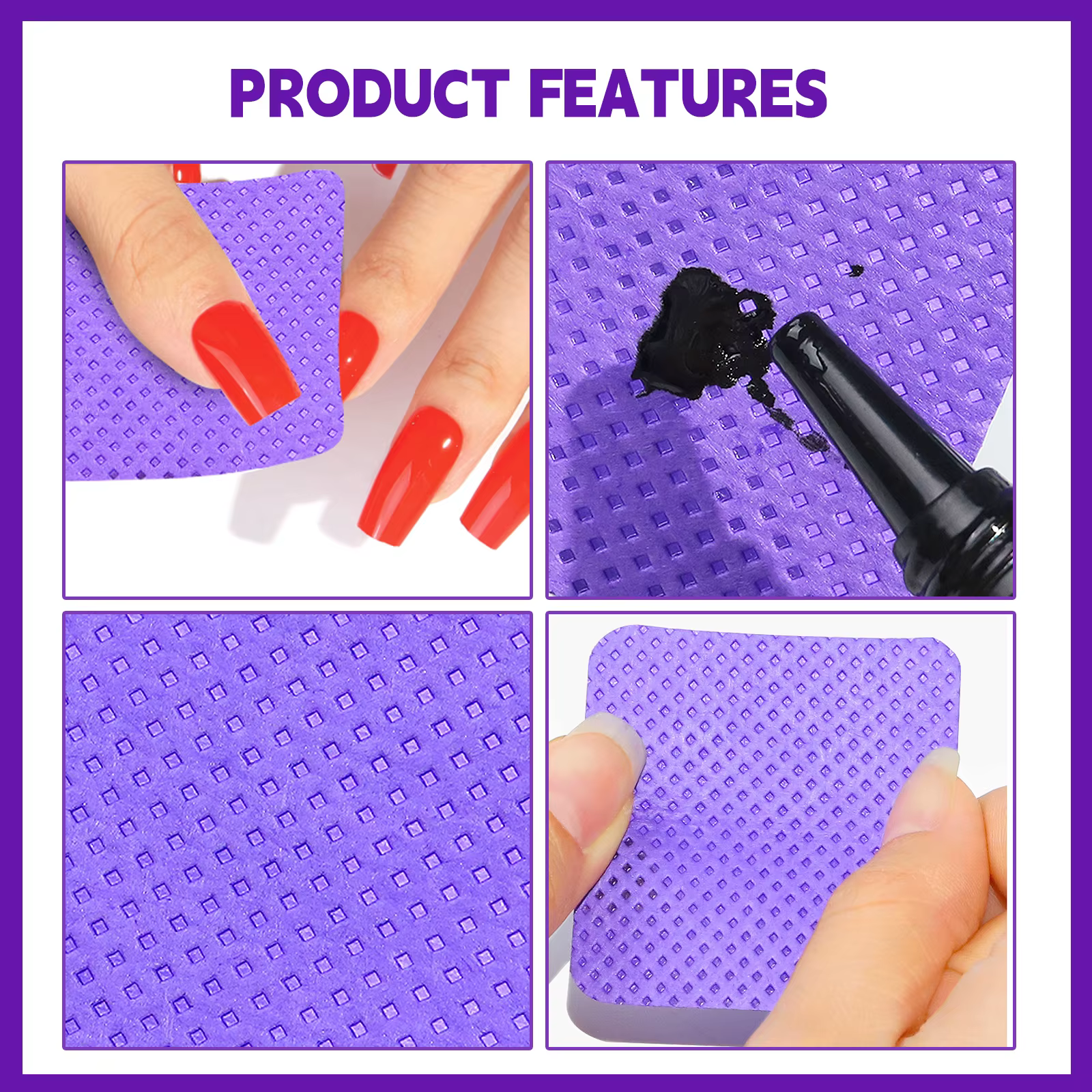 Dissolvant de vernis à ongles non pelucheux, lingettes en coton, dissolvant de pointes de Gel UV, ta