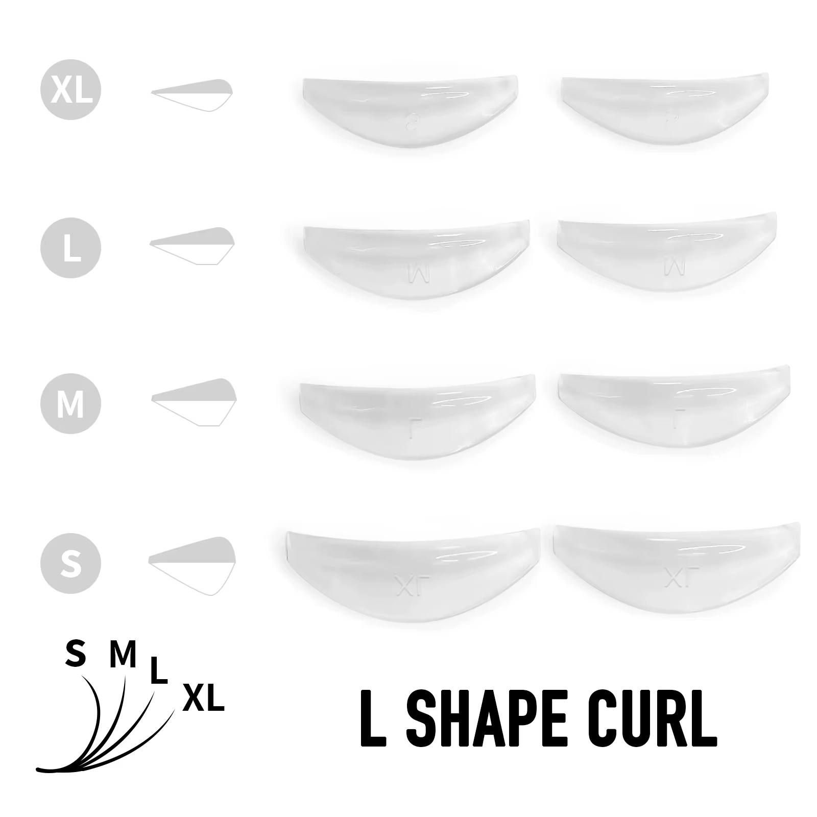 Lomansa 4 paires L Curl Silicone cils Perm Pad levage cils tiges bouclier cils recourbe accessoires