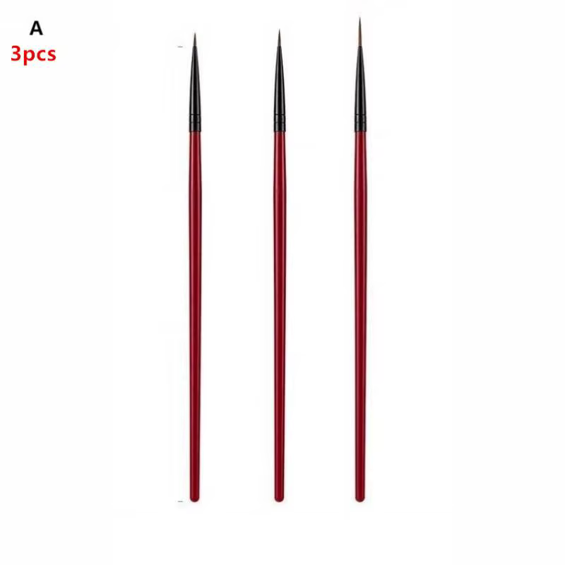 【Amn】 3 pinceaux pour nail art, pinceau liner pour détails fins, pinceau liner pour dessin précis, o