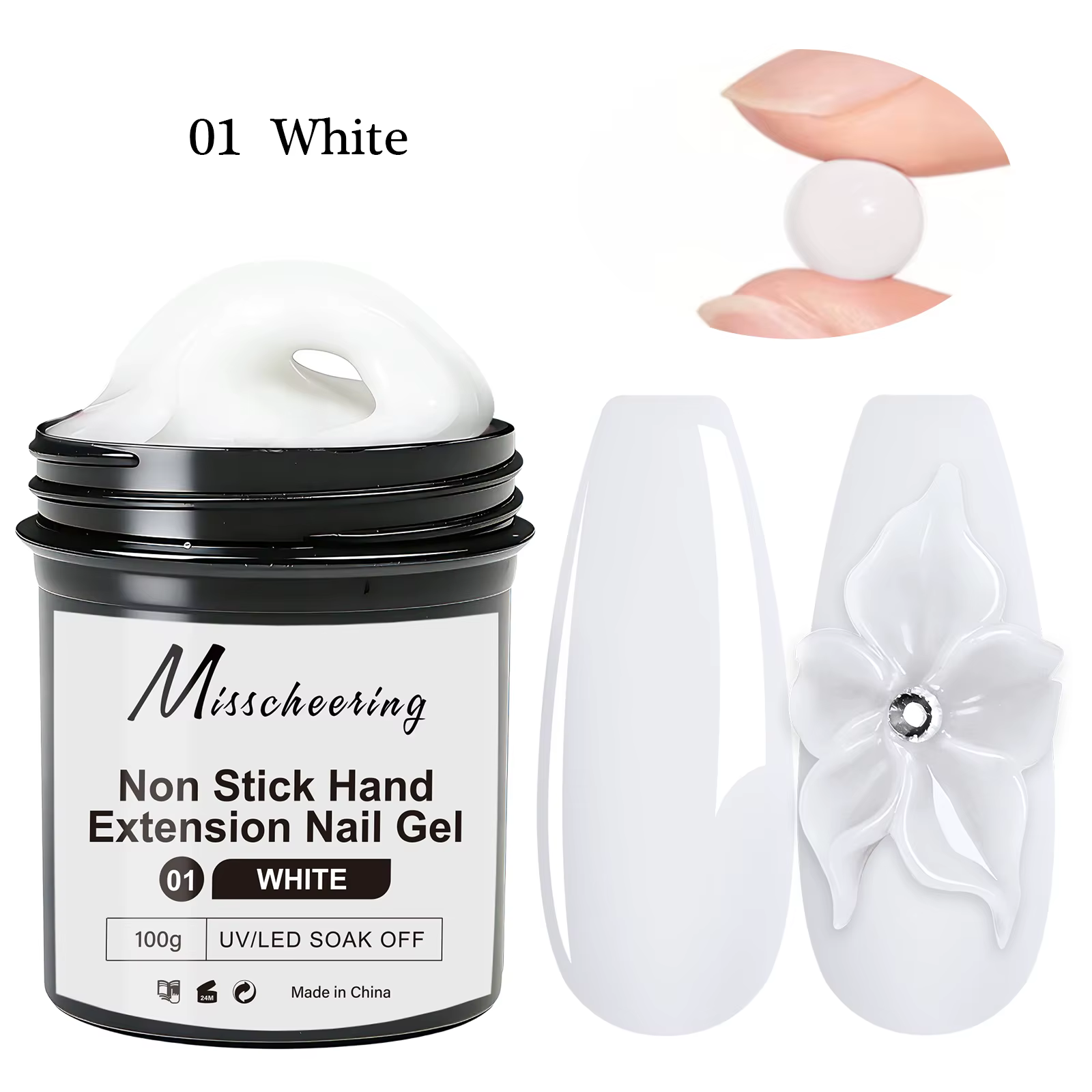 Gel UV/LED 3D pour extension d'ongles, 100g, rose nude, anti-adhésif, pour modelage, sculpture et dé