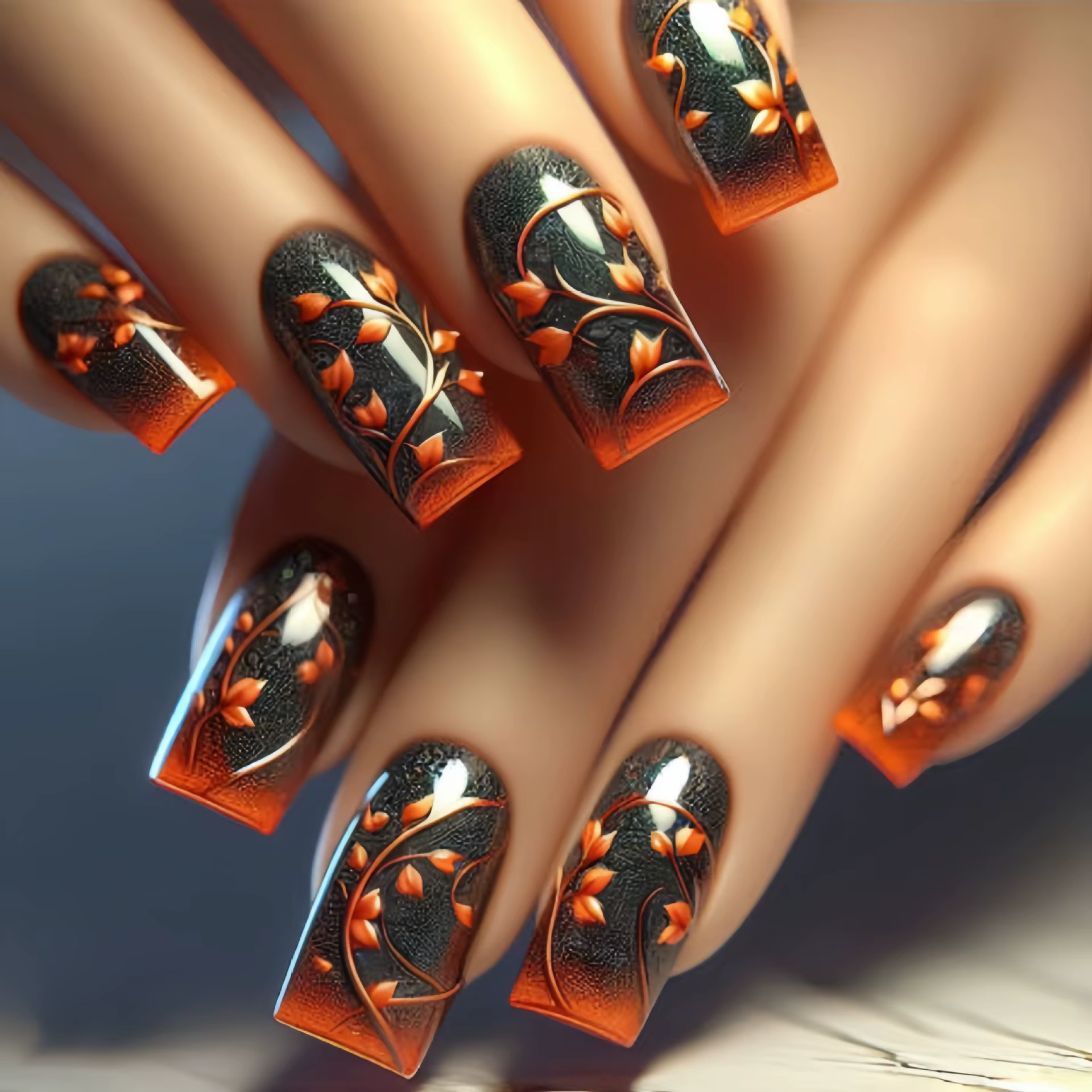 Faux ongles en acrylique, 24 pièces/ensemble, courts, moyens et longs, fleurs de printemps, pour la
