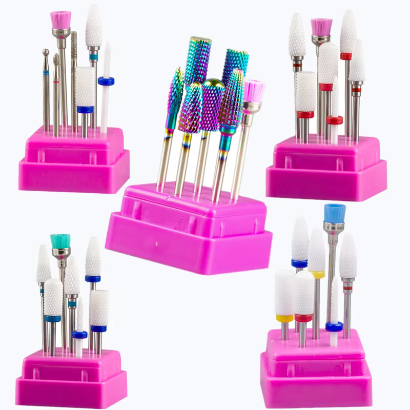 Ensemble de fraises en acier au tungstène pour Nail Art, foret à ongles en céramique, perceuse élect