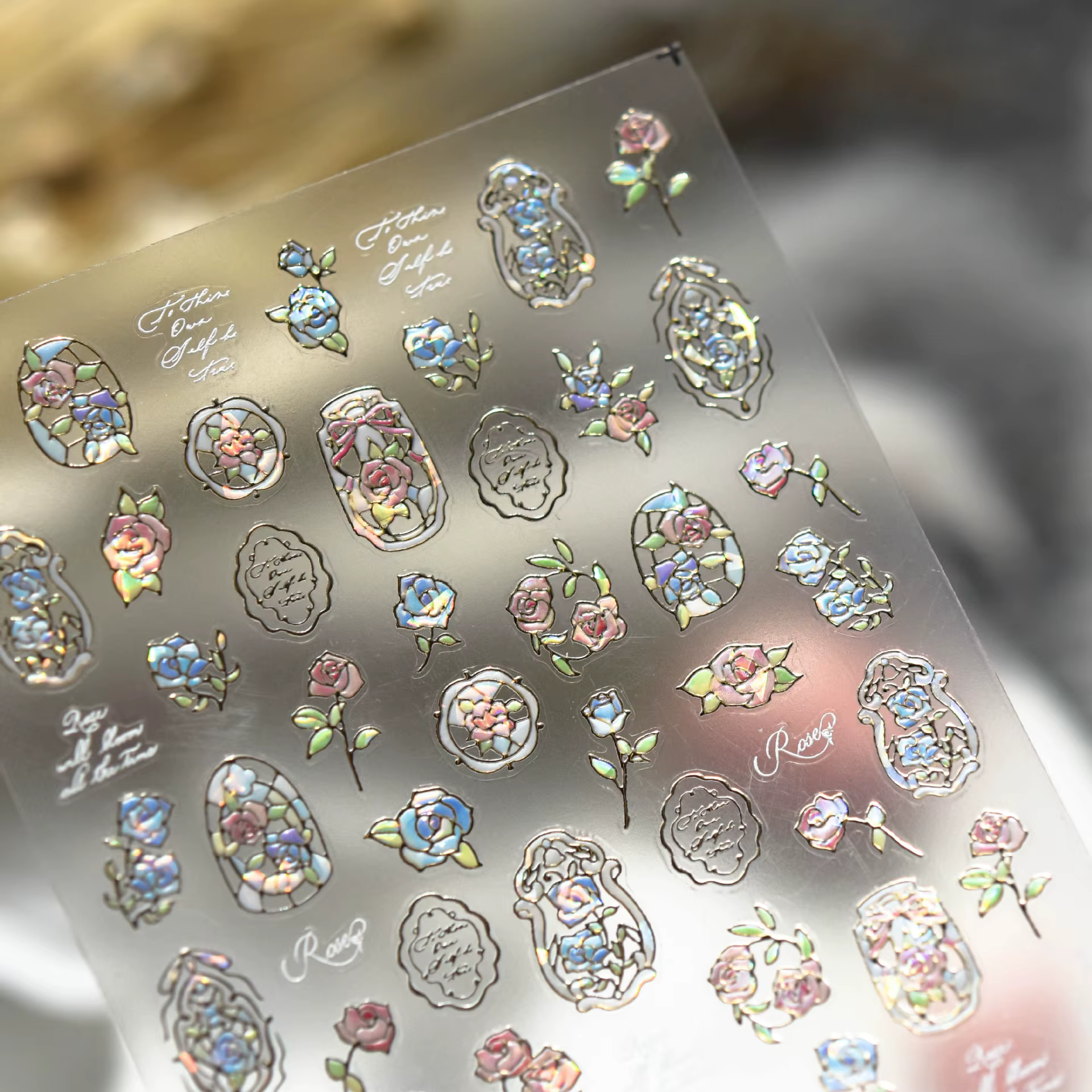 Autocollants pour Nail Art, 1 pièce, fleur de rêve, coque de fenêtre, lumière, fleur japonaise, auto