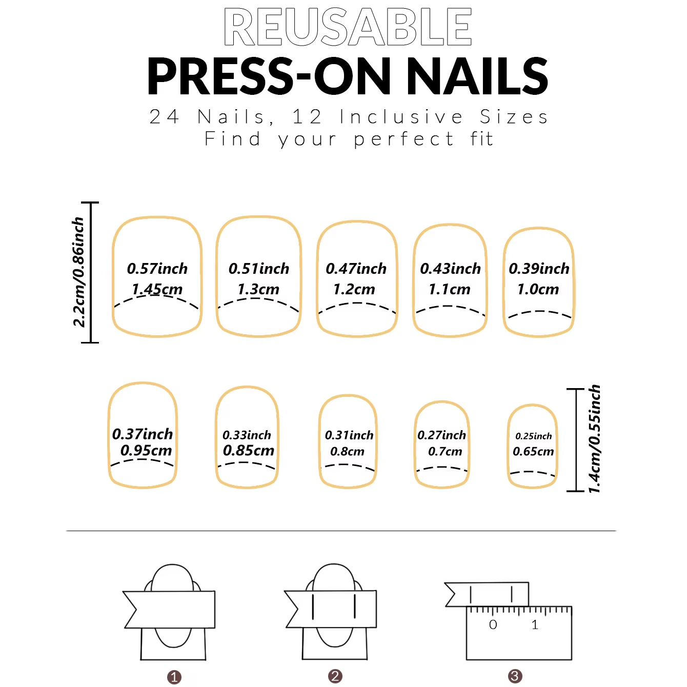 24 pièces presse sur ongles court amande nœud papillon noir presse sur ongles blanc perle douce poin