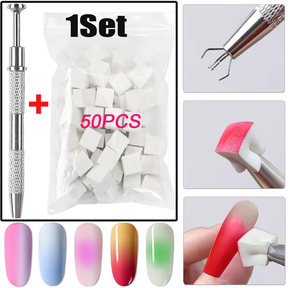 1 boîte coussin d'air Pat Pat Gel pour ongles rose dégradé tache ongles coussin d'air tapotement Gel