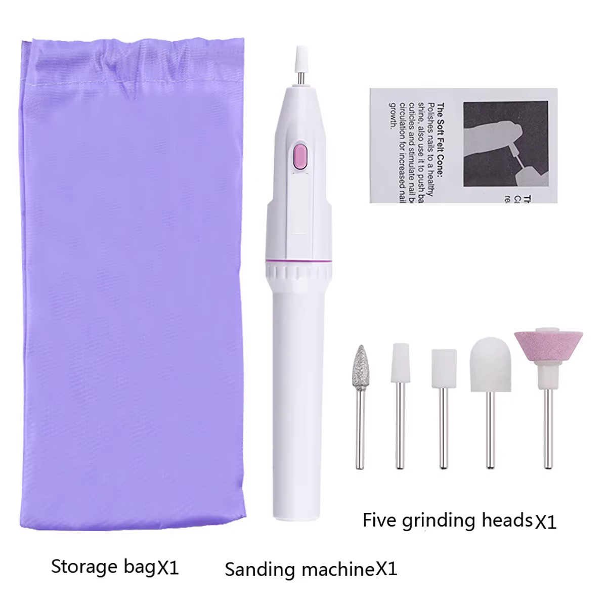 Polisseuse à ongles MINI Kit de perceuse à ongles électrique manucure pédicure meulage polissage Nai