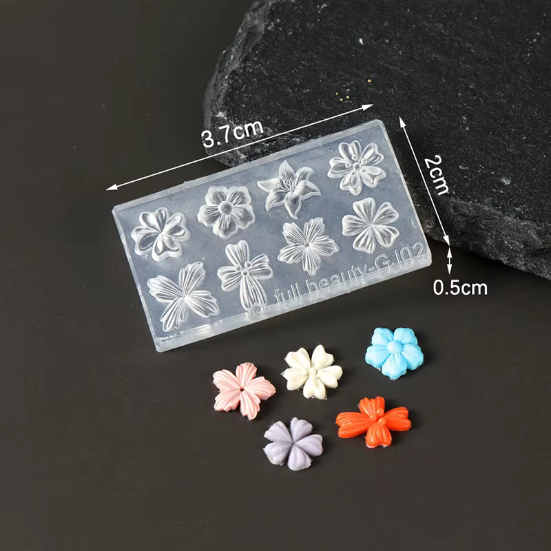 Moule à ongles en Silicone, pétales de fleurs de printemps, motif Floral tridimensionnel, modèle de 