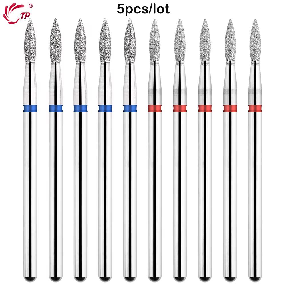 TP 5 pièces/lot forets à ongles diamant 3/32 ''forets à ongles à flamme fraise électrique pour manuc