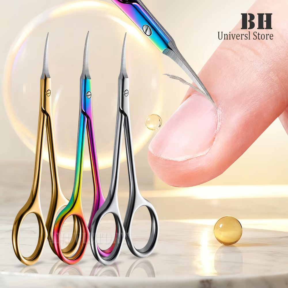 Ciseaux à cuticules en acier inoxydable, dissolvant de peau morte pour les ongles, coupe-ongles russ