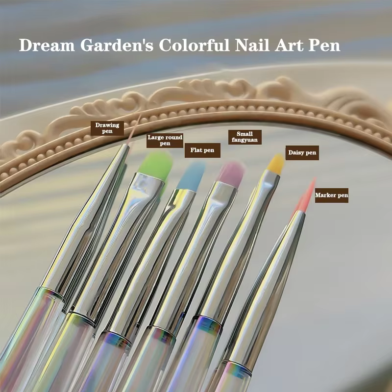 Stylo d'art de conception d'ongle Aurora pinceau Transparent pinceau de peinture Extension de Gel Uv